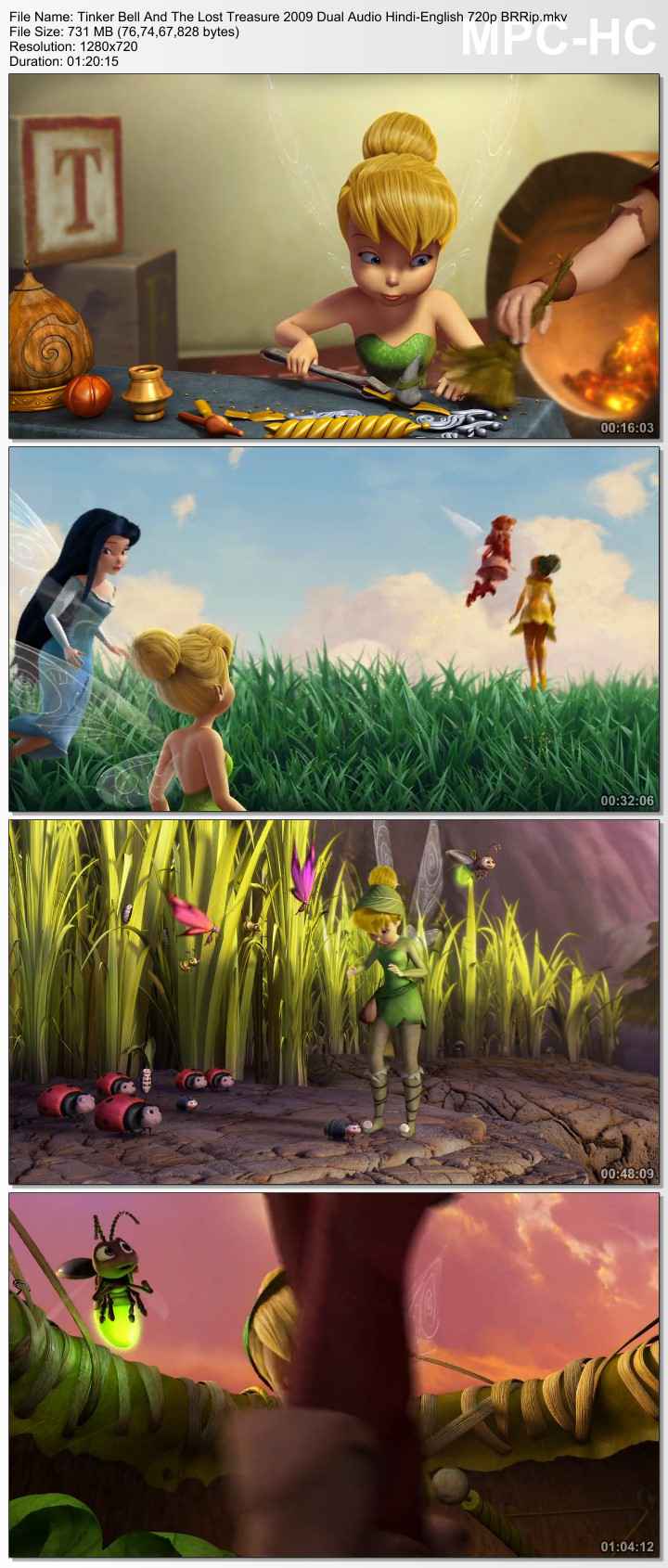 Tinker Bell And The Lost Treasure 2009 Hindi-English Dubbed x264 BRRip 480p [256MB] | 720p [731MB]