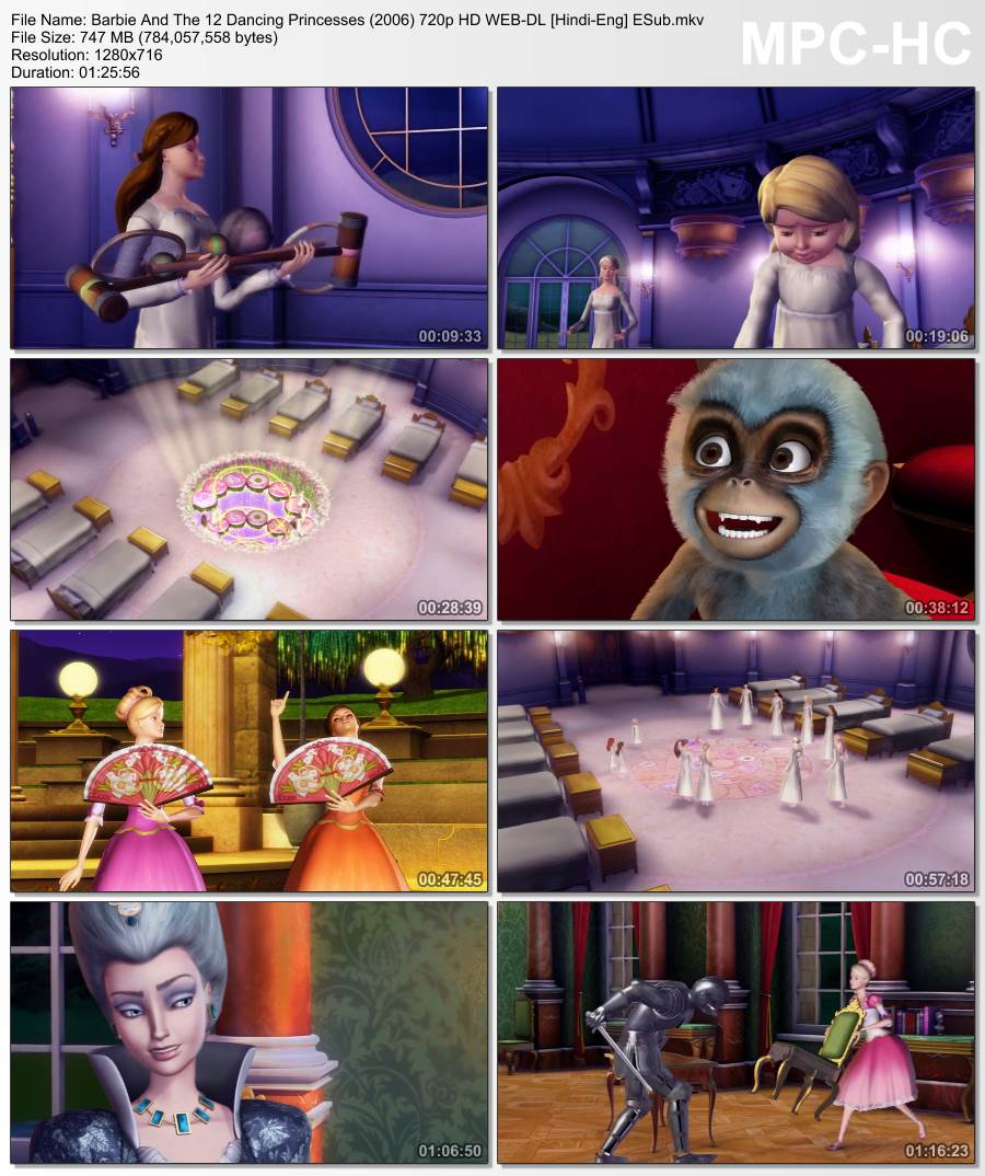 Barbie And The 12 Dancing Princesses (2006) 720p HD WEB-DL [Hindi-Eng]
